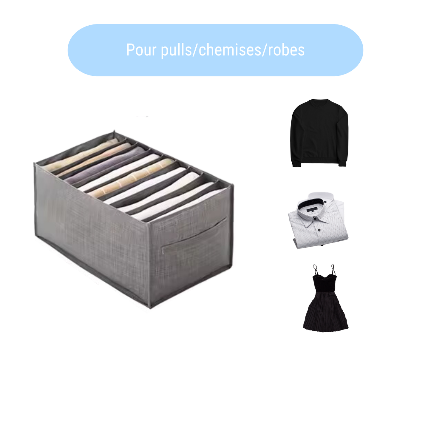 Organisateur à 9 compartiments pour pulls/chemises/robes