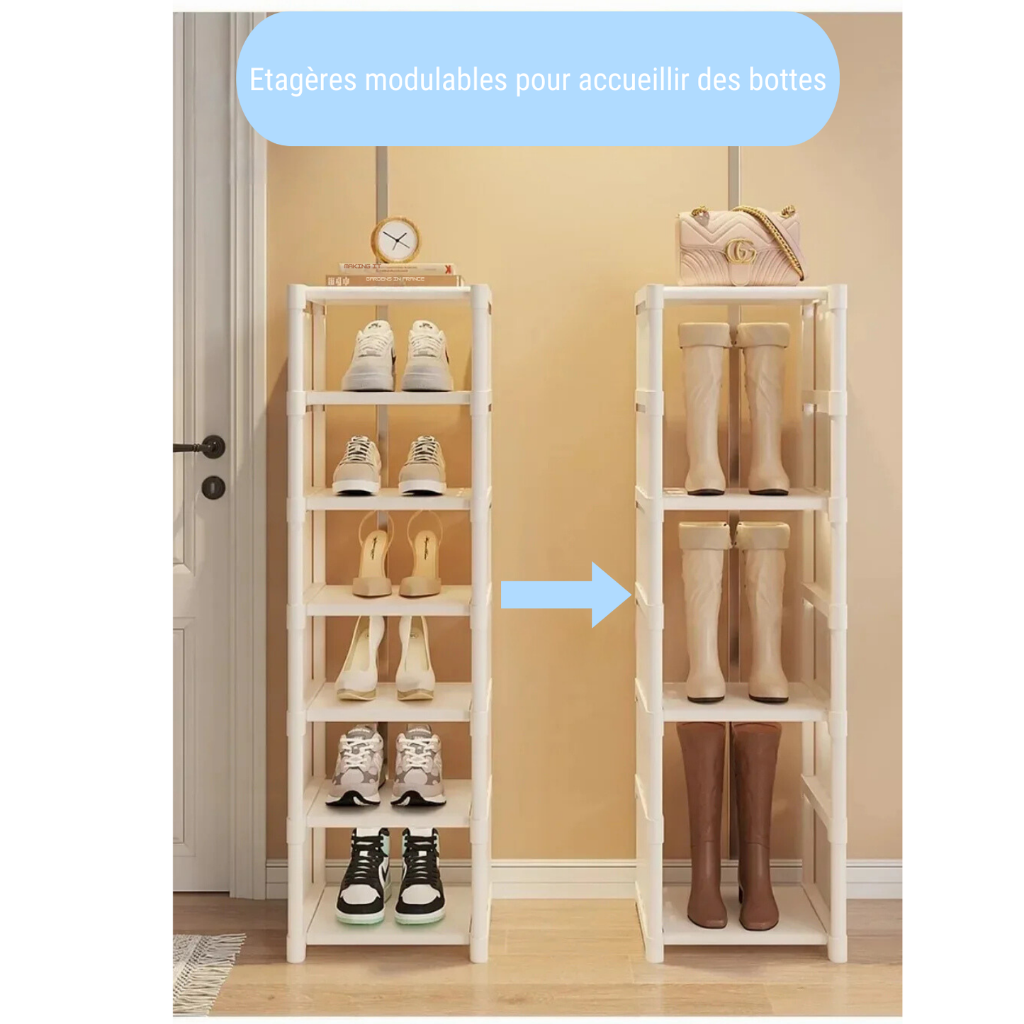 Etagère à chaussures verticale à 8 niveaux