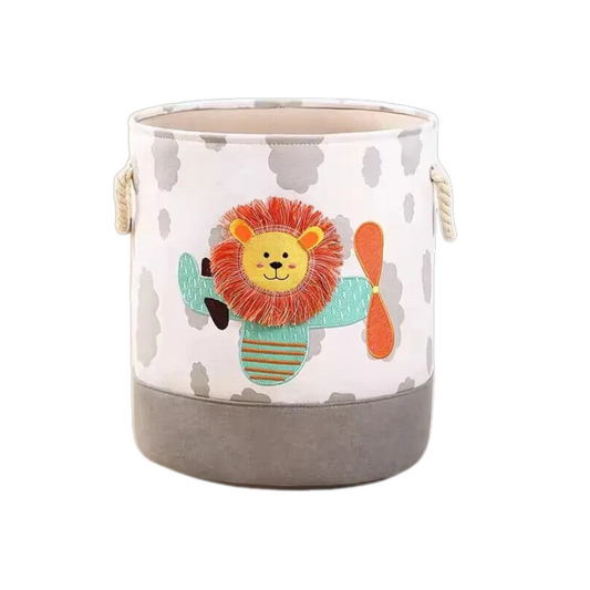 Panier de rangement pour jouets - Design ludique avec motif lion